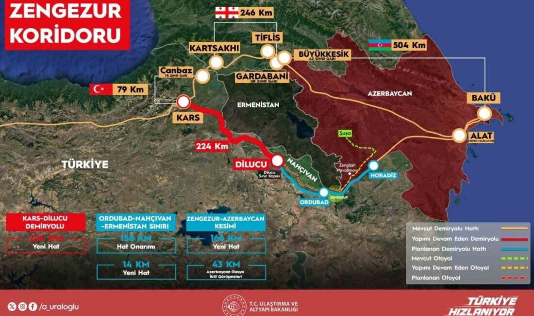 Ulaştırma ve Altyapı Bakanı Abdulkadir Uraloğlu, Kars-Iğdır-Aralık-Dilucu Demiryolu Hattı'nın temelinin