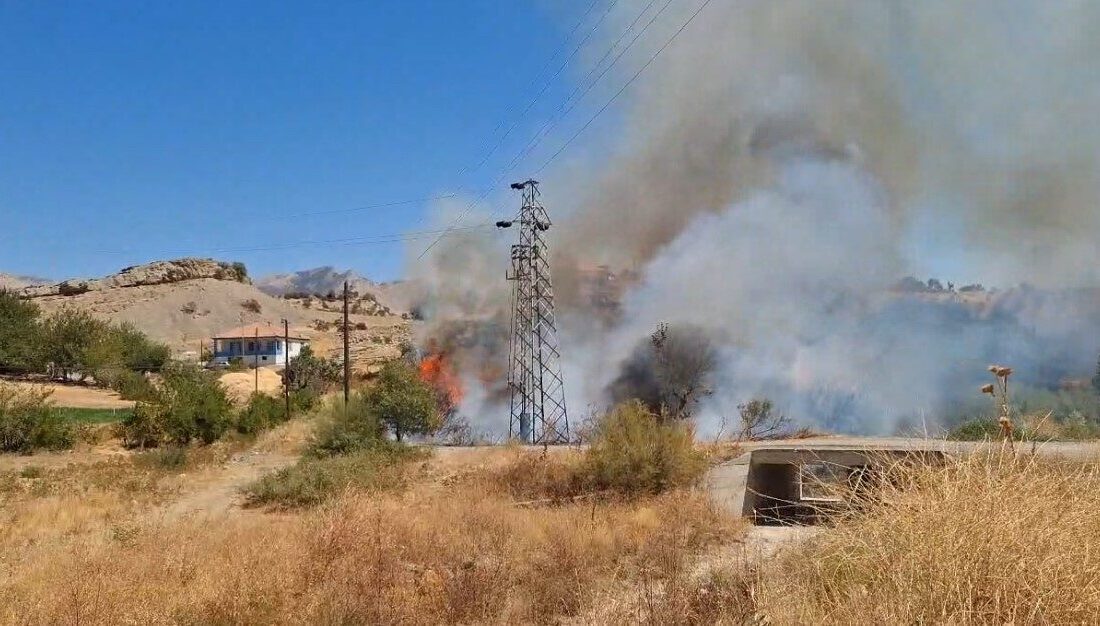 Adıyaman Sincik'teki Çatbahçe Köyü Çavçük mezrasındaki elektrik direğinde meydana gelen